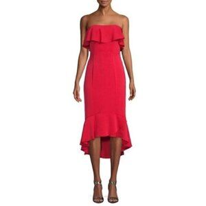 Shoshanna Dress 0 Essie Ruffle Midi Flounce Pink